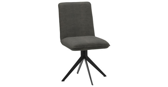 STUHL Lederlook Grau, Schwarz - Schwarz/Grau, Design, Textil/Metall (46,5/87/64cm) - Voleo
