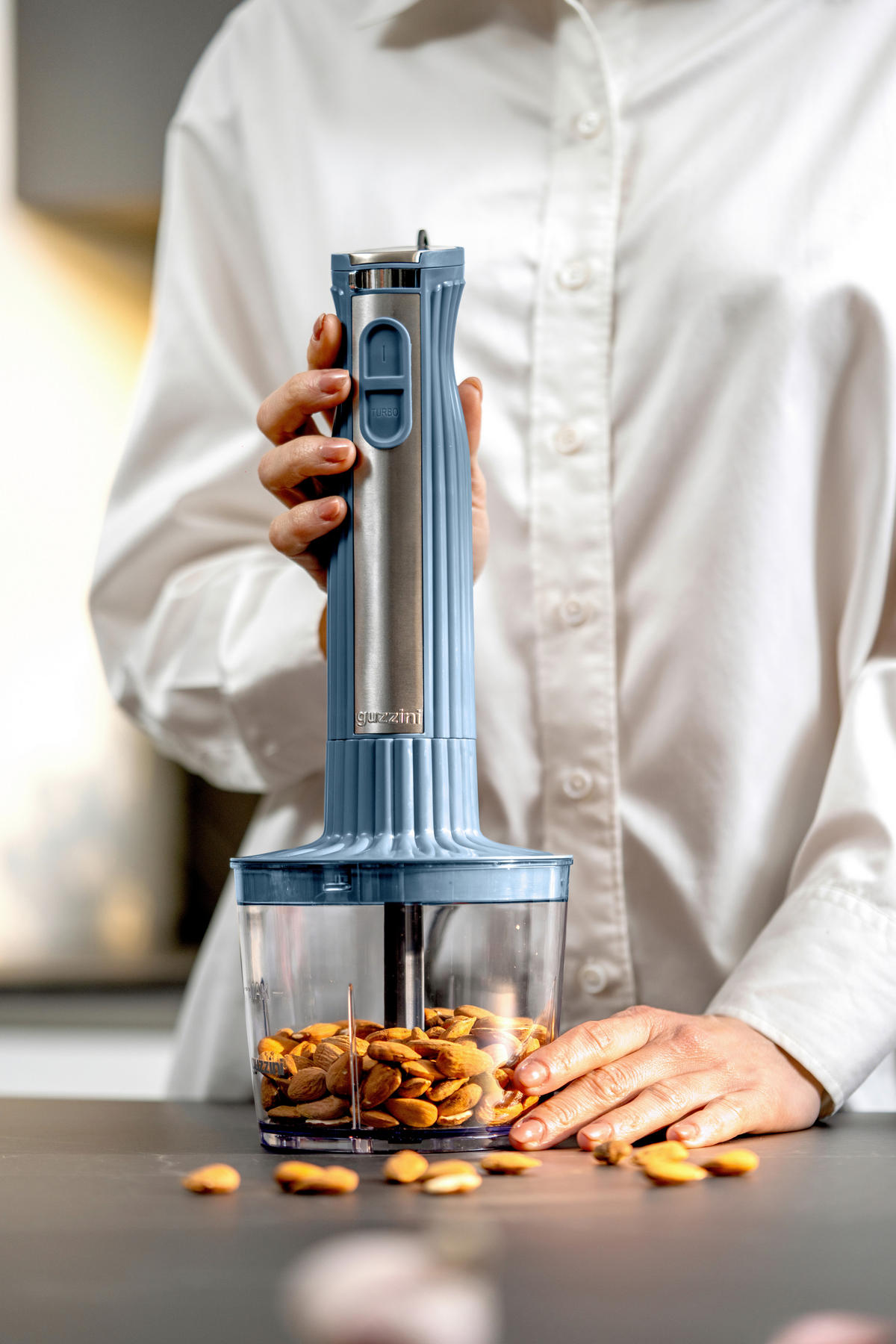 STABMIXER-SET Sous Chef  - Pastellblau, Basics, Glas/Kunststoff - GUZZINI