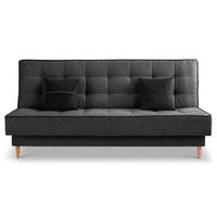 SCHLAFSOFA BONO  mit Liegefunktion Struktur Grau  - Hellbraun/Schwarz, Basics, Holz/Textil (199/91/91cm) - MID.YOU