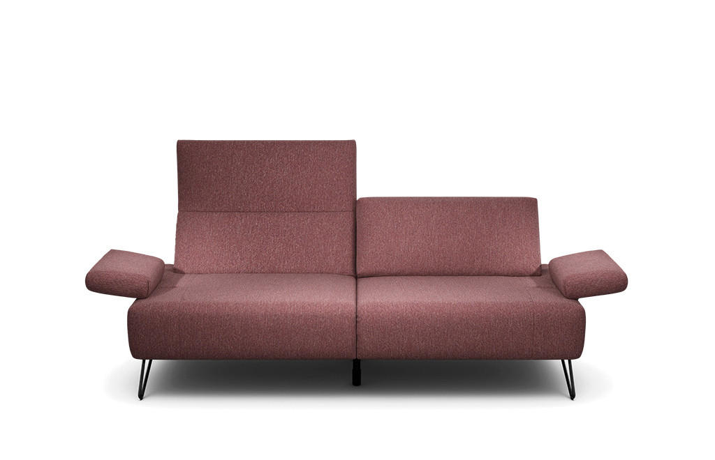 2,5-SITZER in Chenille Rot  - Rot/Schwarz, Design, Textil/Metall (204-234/85/86-94cm) - SENSOO