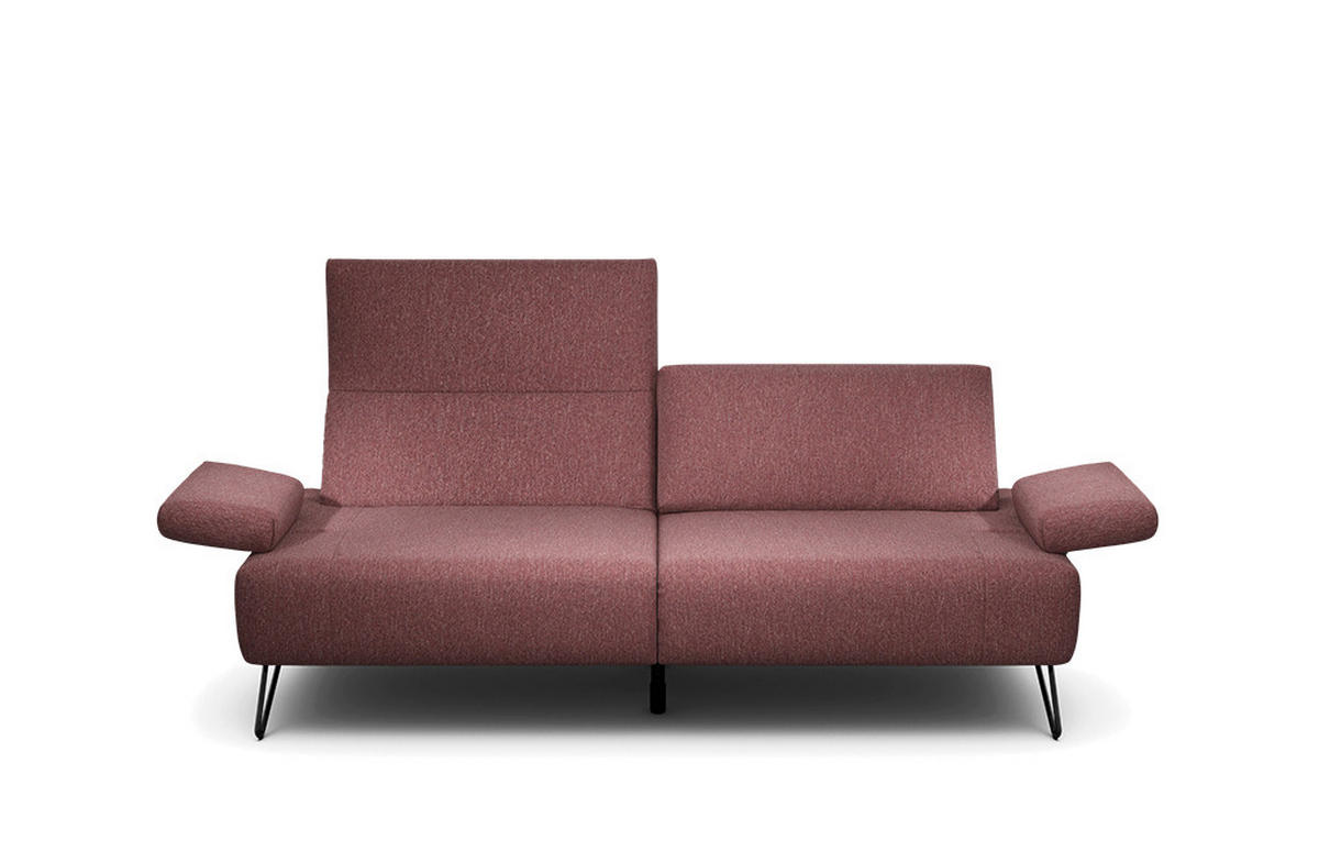 2,5-SITZER in Chenille Rot  - Rot/Schwarz, Design, Textil/Metall (204-234/85/86-94cm) - SENSOO