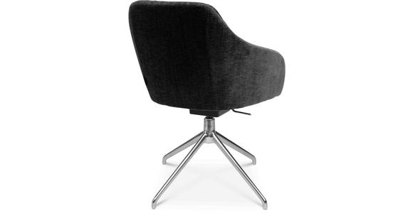 ARMLEHNSTUHL in Aluminium Velours - Graphitfarben/Alufarben, Design, Textil/Metall (58/81,5-84,5/60cm) - Johann Jakob