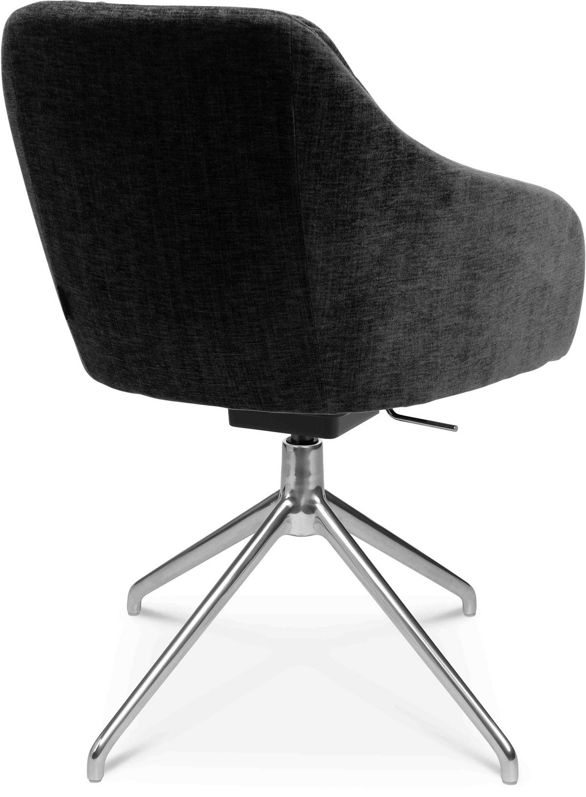 ARMLEHNSTUHL  in Aluminium Velours  - Graphitfarben/Alufarben, Design, Textil/Metall (58/81,5-84,5/60cm) - Johann Jakob