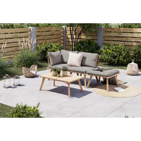 GARTENSET Webstoff Akazie massiv  - Akaziefarben/Grau, Basics, Holz/Textil (186/60cm) - Ambia Garden