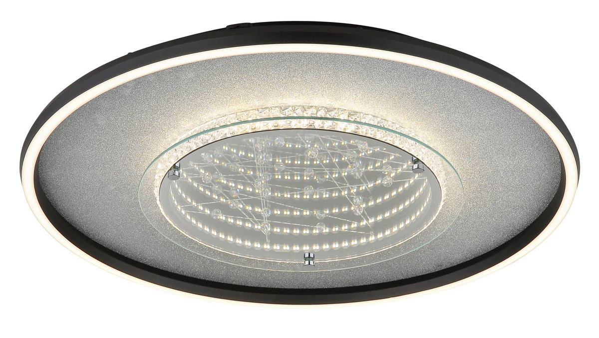 LED-DECKENLEUCHTE 51,5/6,8 cm   - Klar/Silberfarben, Design, Glas/Kunststoff (51,5/6,8cm) - Globo