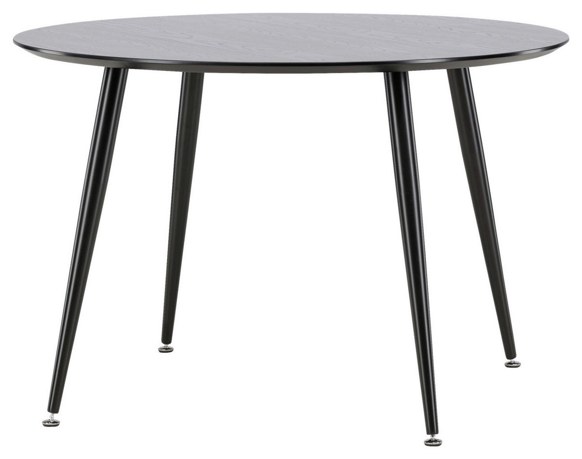 ESSTISCH in Metall, Holzwerkstoff 115/115/75 cm  - Schwarz, Design, Holzwerkstoff/Metall (115/115/75cm) - Livetastic