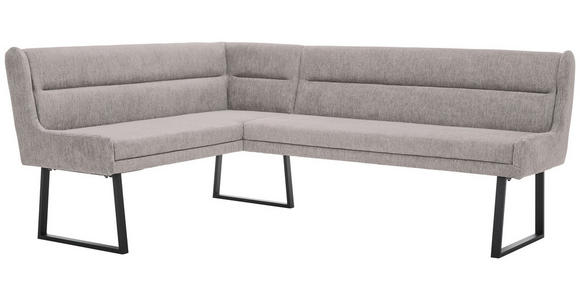 ECKBANK 159/237 cm Webstoff Schwarz, Hellgrau - Hellgrau/Schwarz, Design, Textil/Metall (159/237cm) - Novel