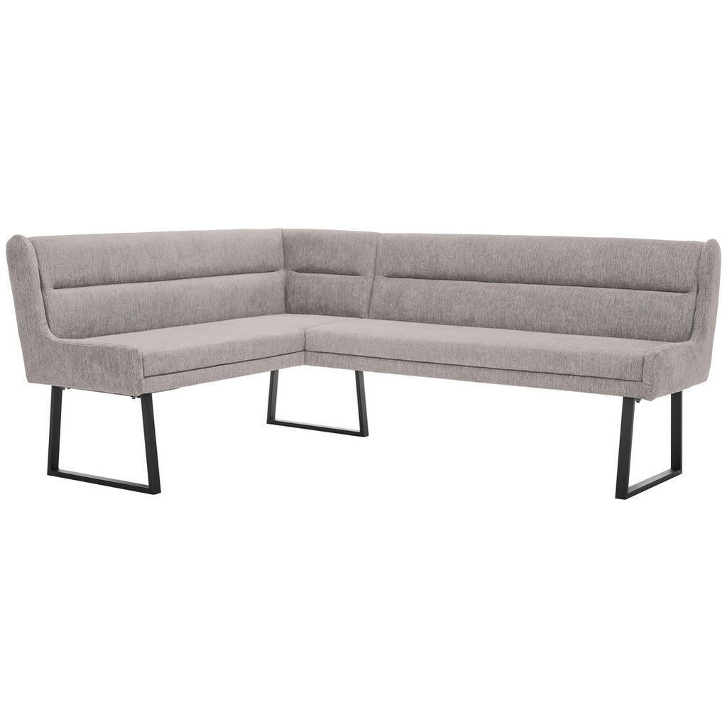 Thumbnail - Novel Eckbank, Schwarz, Hellgrau, Metall, Textil, 4-Sitzer, Eckteil, L-Form, 237x159 cm, Stoffauswahl, Typenauswahl, mit...