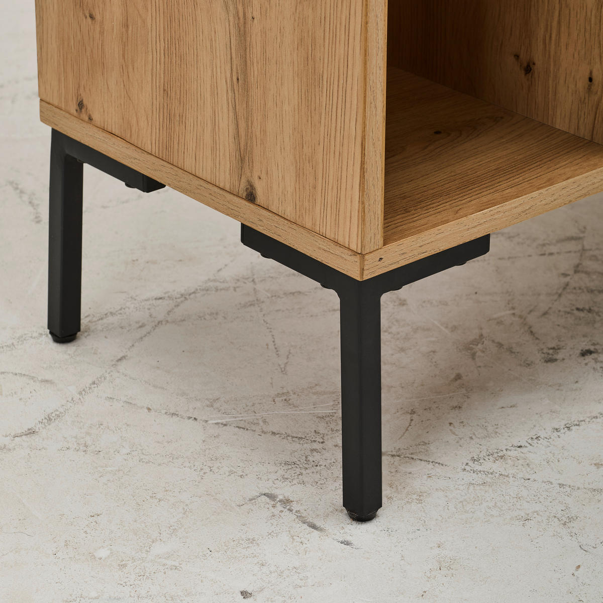 KOMMODE  in 60/180/30 cm  - Eichefarben/Schwarz, Design, Holzwerkstoff/Metall (60/180/30cm) - Carryhome