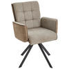 ARMLEHNSTUHL  in Eisen Webstoff, Leinenoptik  - Schwarz/Braun, MODERN, Holz/Textil (61/91/64cm) - Livetastic