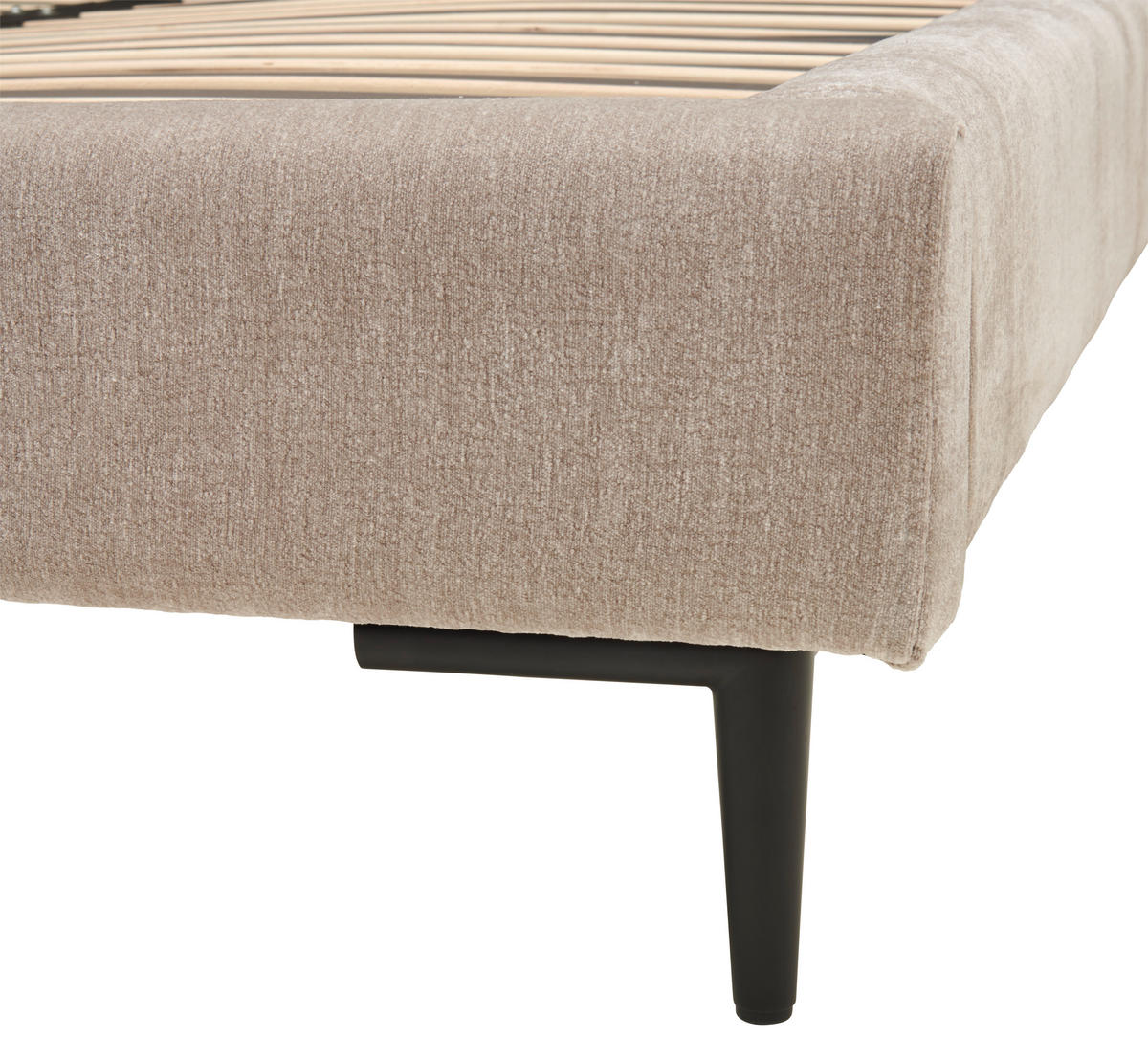 POLSTERBETT 180/200 cm  in Beige  - Beige/Schwarz, Modern, Holz/Textil (180/200cm) - Livetastic
