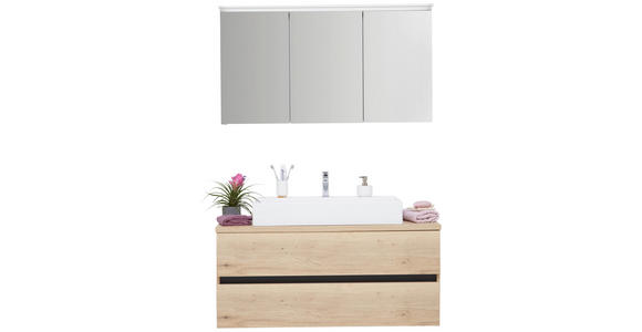 BADEZIMMER 120 cm  - Eichefarben, MODERN, Glas/Keramik (120cm) - Dieter Knoll