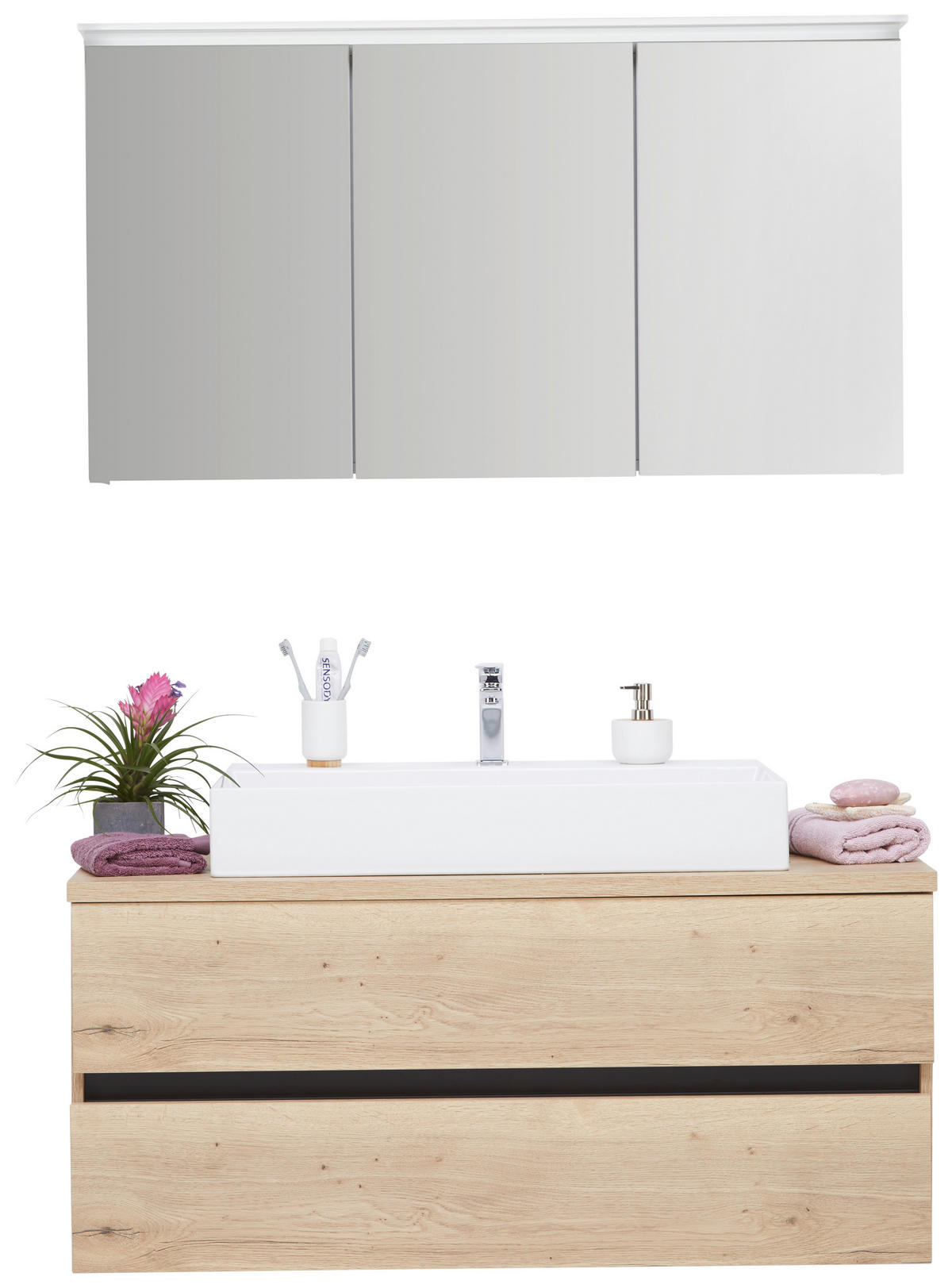 KOPALNICA  barve hrasta  - barve hrasta, Moderno, steklo/leseni material (120cm) - Dieter Knoll