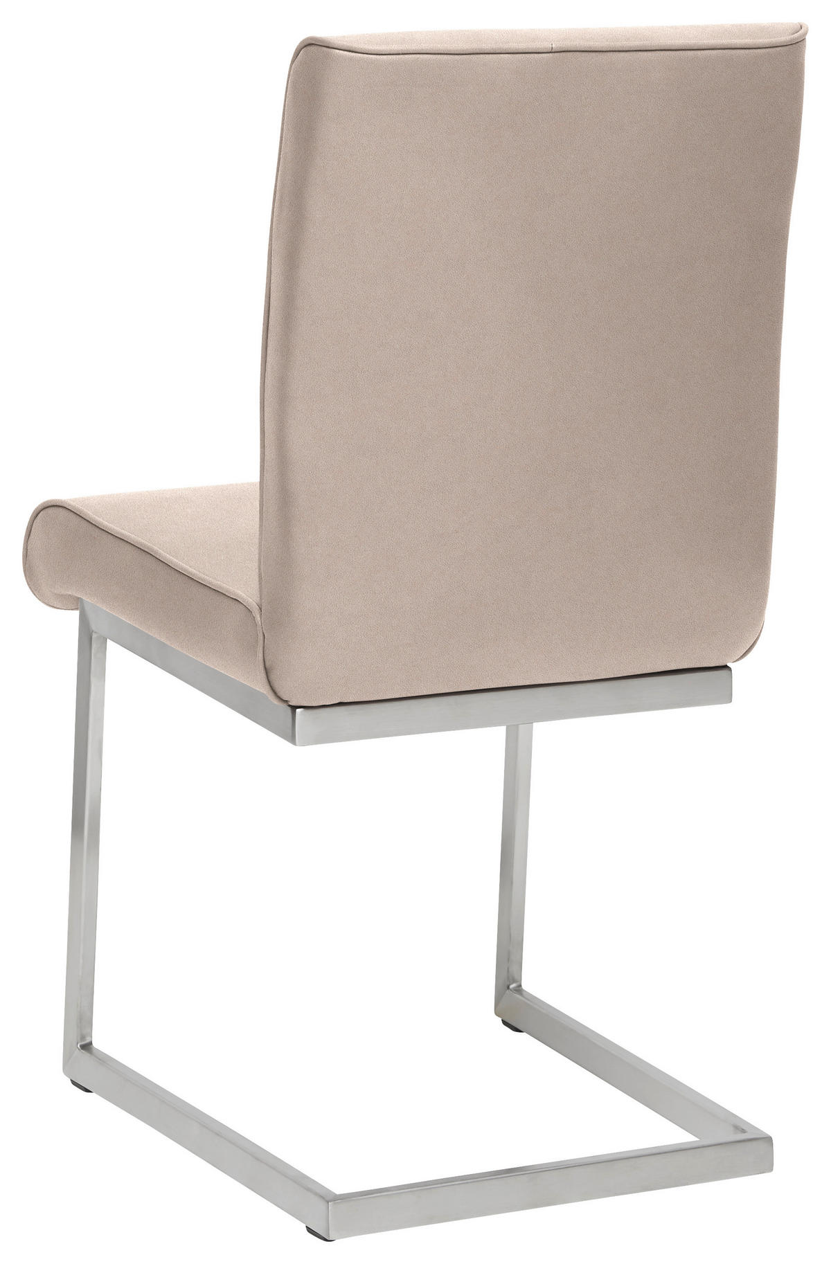 SCHWINGSTUHL  in Stahl Mikrofaser  - Edelstahlfarben/Greige, Design, Holzwerkstoff/Textil (48/91/60cm) - Dieter Knoll