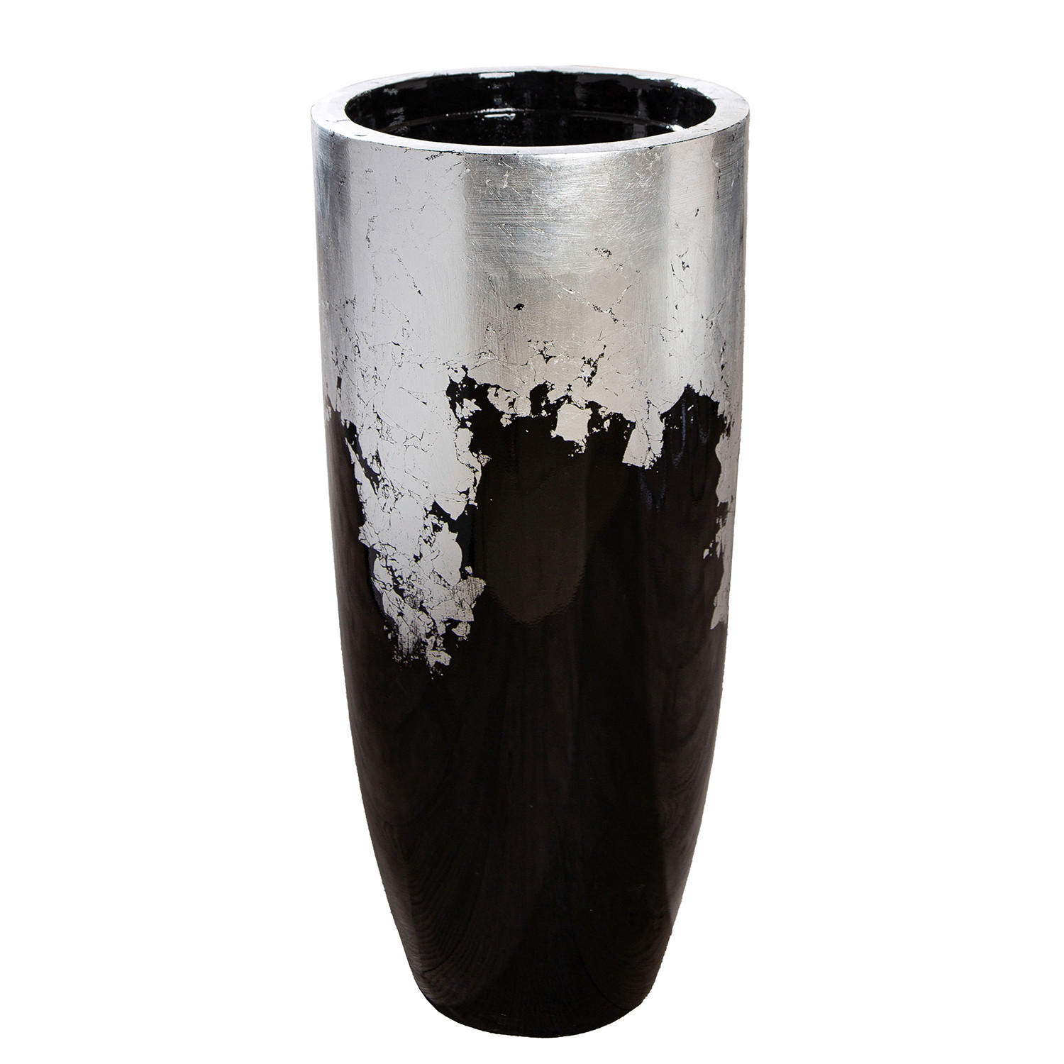 XXXLutz Übertopf Schwarz, Silber 80 cm