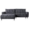 ECKSOFA Graphitfarben Chenille  - Schwarz/Graphitfarben, KONVENTIONELL, Holz/Textil (180/266cm) - Carryhome