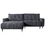 ECKSOFA Graphitfarben Chenille  - Schwarz/Graphitfarben, KONVENTIONELL, Holz/Textil (180/266cm) - Carryhome