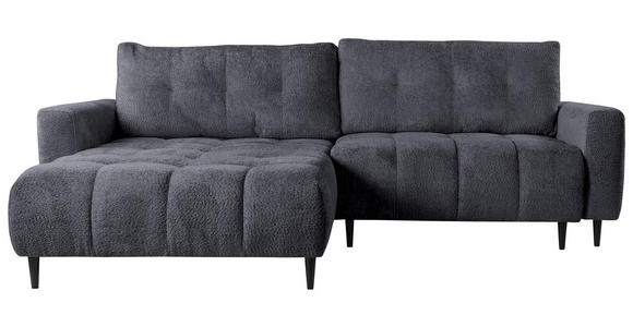 ECKSOFA Graphitfarben Chenille  - Schwarz/Graphitfarben, KONVENTIONELL, Holz/Textil (180/266cm) - Carryhome