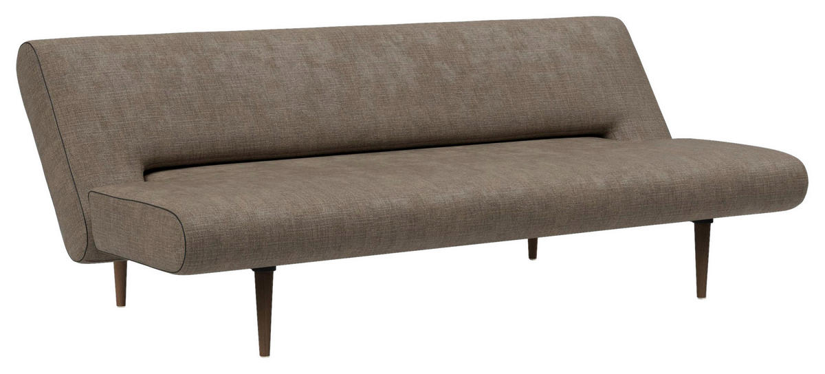 SCHLAFSOFA Flachgewebe Braun  - Eiche dunkel/Braun, Design, Holz/Textil (200/81/95cm) - Innovation