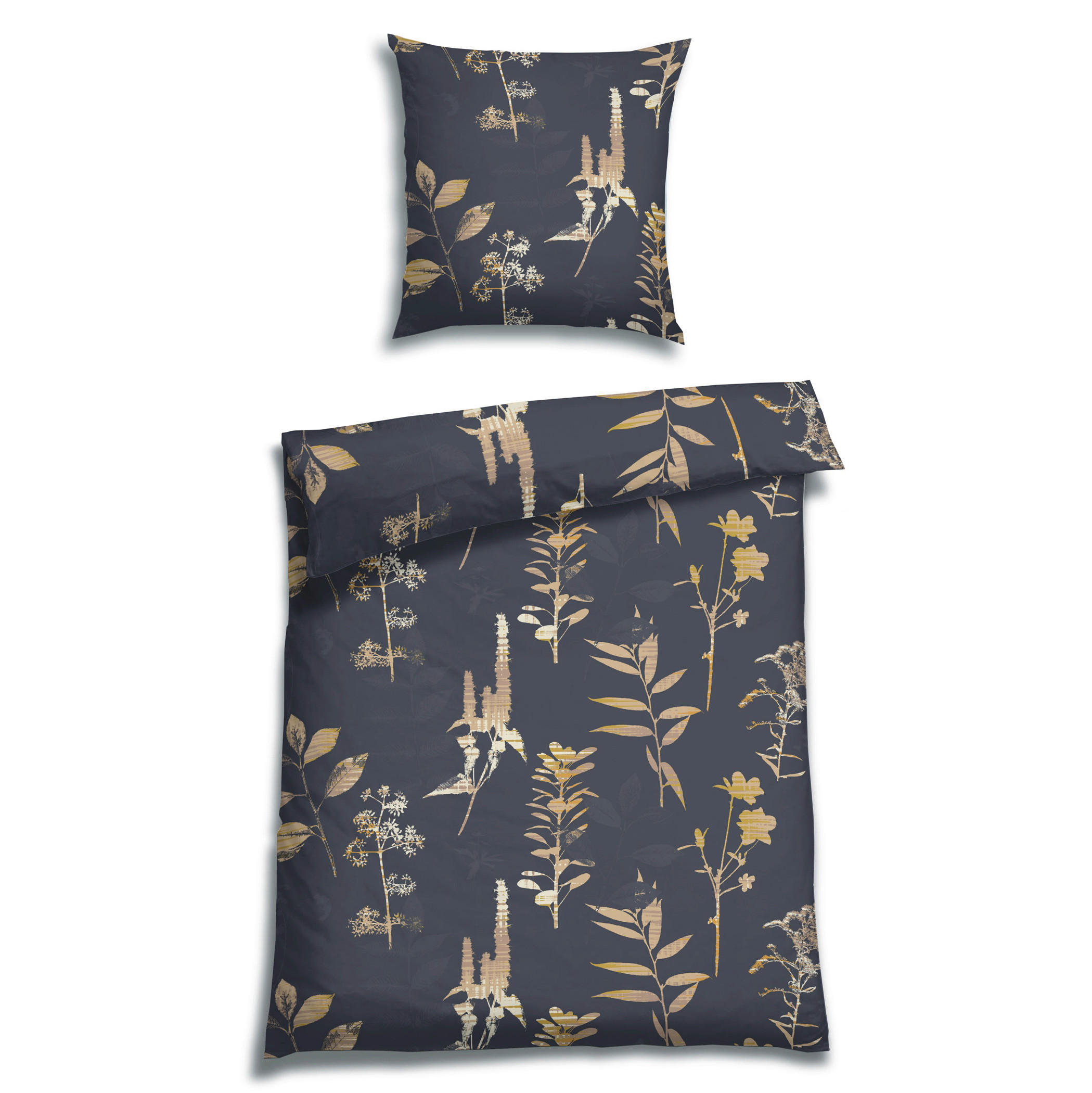 BETTWÄSCHE 2-teilig Satin 135/200 cm  - Dunkelblau, Basics, Textil (135/200cm) - Florella