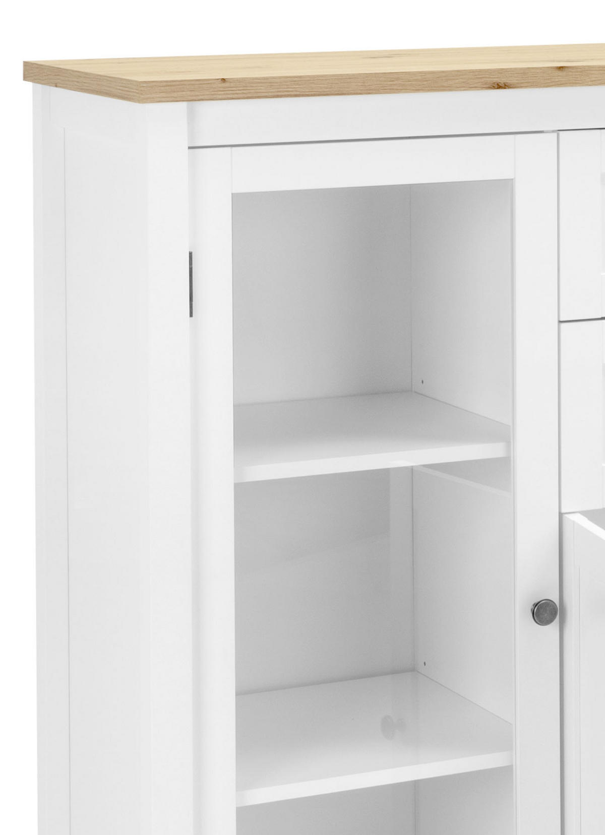 Eichefarben und in entdecken Weiß Highboard