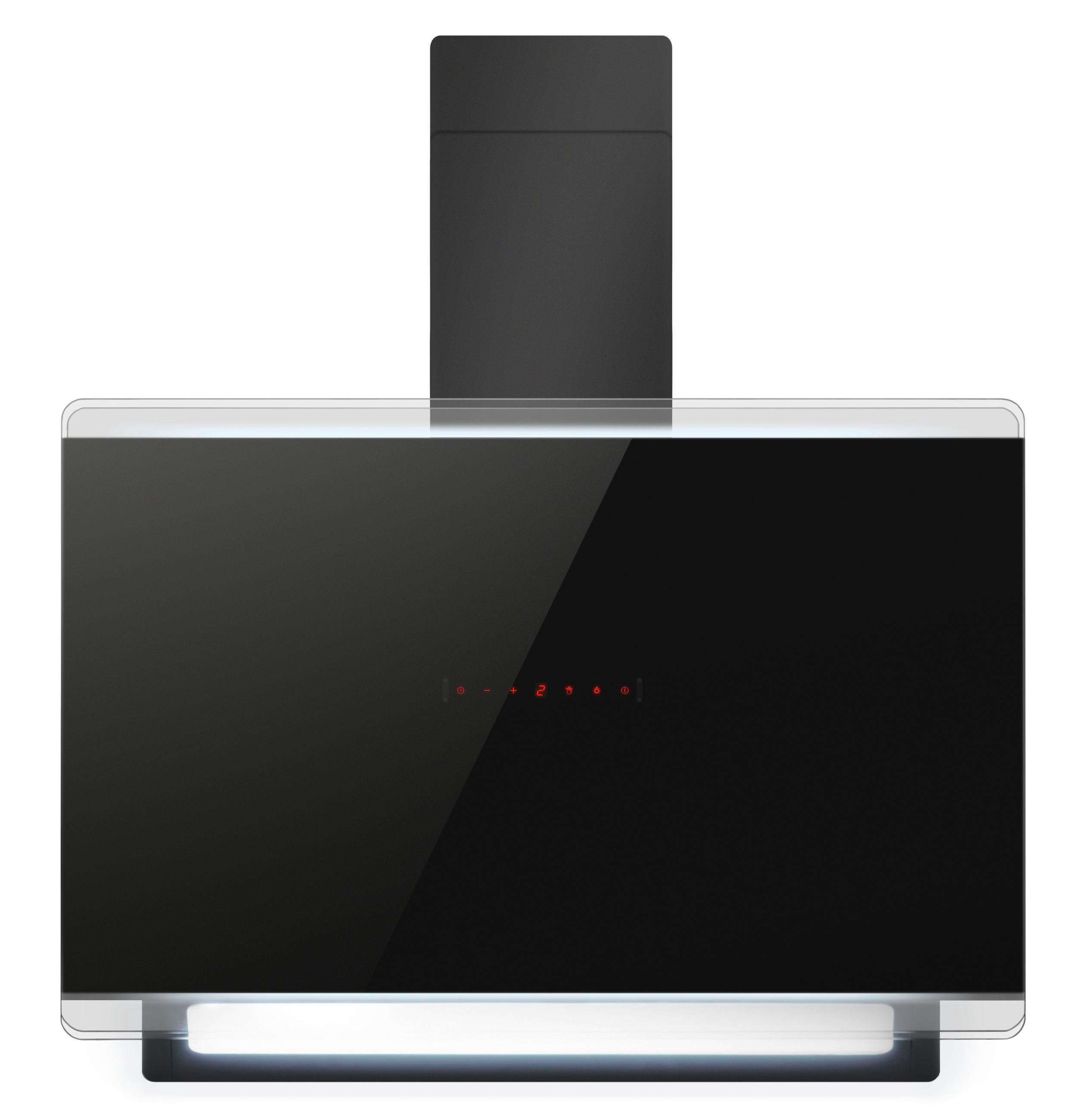 DUNSTABZUGSHAUBE 60280 mit Gestensteuerung  - Edelstahlfarben/Schwarz, Basics, Glas/Metall (90cm) - Mican