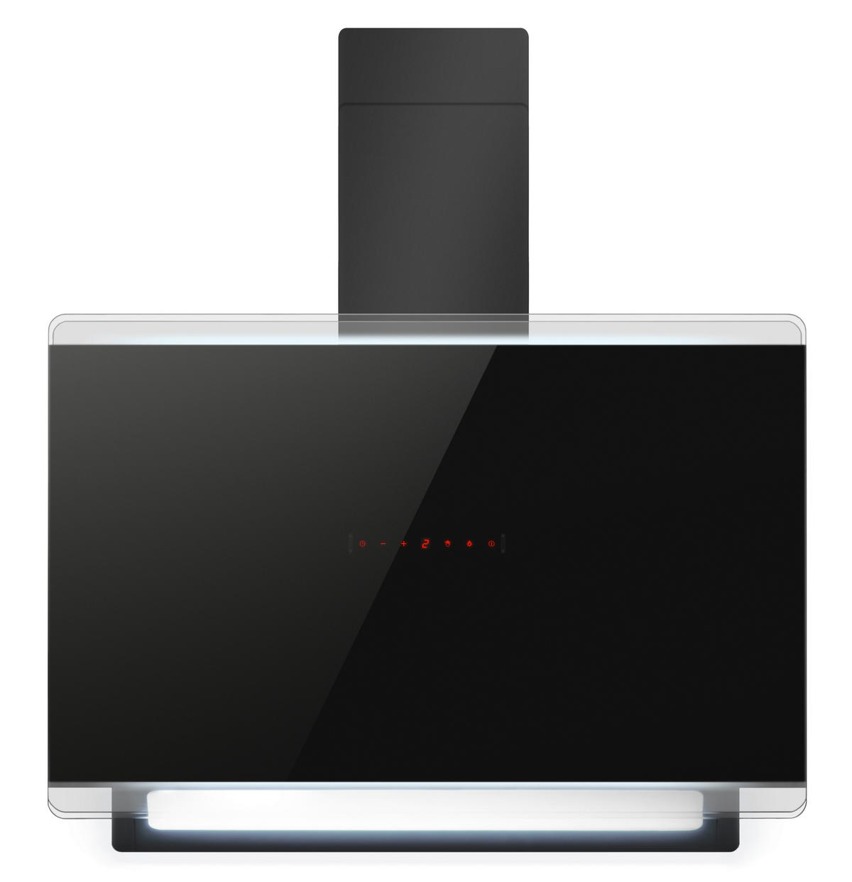 DUNSTABZUGSHAUBE 60280 mit Gestensteuerung  - Edelstahlfarben/Schwarz, Basics, Glas/Metall (90cm) - Mican