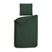BETTWÄSCHE 2-teilig Punto Makosatin 135/200 cm  - Waldgrün, Basics, Textil (135/200cm) - Heckettlane