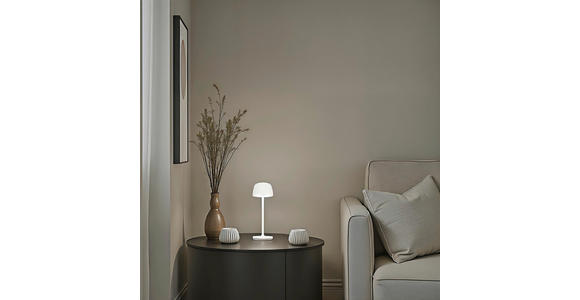 AKKU-TISCHLEUCHTE Las Vegas 10,5/27 cm  - Transparent/Weiß, Design, Kunststoff/Metall (10,5/27cm) - Novel