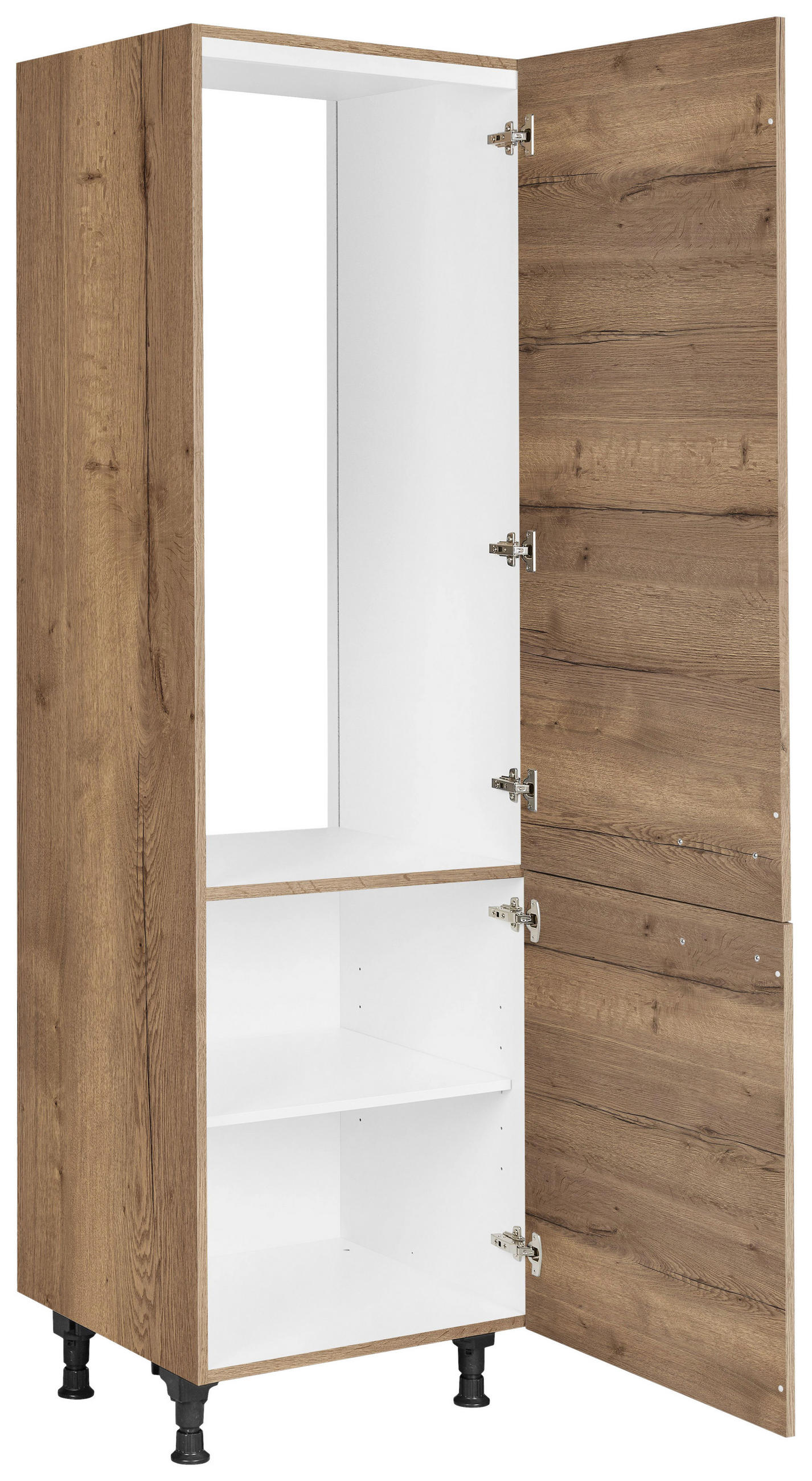 GERÄTEUMBAUSCHRANK 60/216,6/58 cm  in Eiche dunkel  - Eiche dunkel/Schwarz, MODERN, Holzwerkstoff/Metall (60/216,6/58cm) - Nobilia