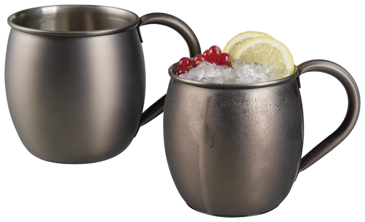 MOSCOW-MULE-BECHER  - Schwarz, Design, Metall (8,5/9,5cm) - Novel