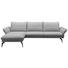 WOHNLANDSCHAFT in Leder Hellgrau - Hellgrau/Schwarz, LIFESTYLE, Leder/Metall (168/260cm) - Moderano WOHNLANDSCHAFT in Leder Hellgrau - Hellgrau/Schwarz, LIFESTYLE, Leder/Metall (168/260cm) - Moderano