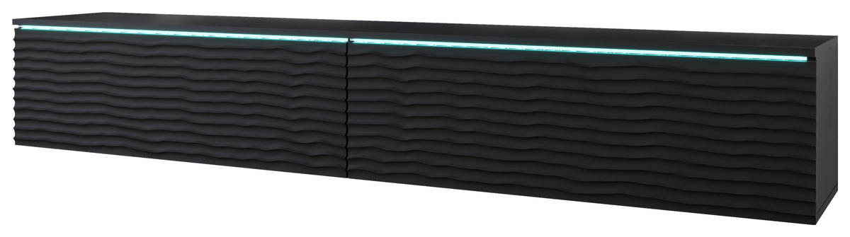 LOWBOARD D180  in 180/30/33 cm  - Schwarz/Grau, LIFESTYLE, Holzwerkstoff/Kunststoff (180/30/33cm) - P & B