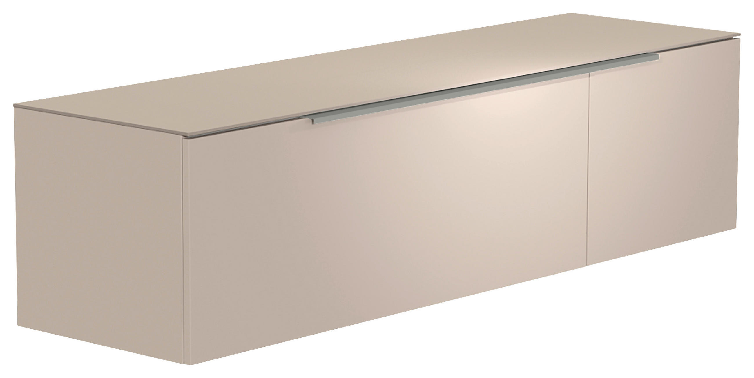 LOWBOARD  in 160/41/45 cm  - Sandfarben/Alufarben, Design, Glas/Holzwerkstoff (160/41/45cm) - Moderano