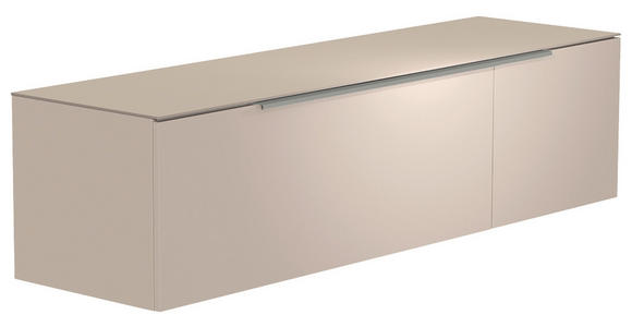 LOWBOARD  in 160/41/45 cm  - Sandfarben/Alufarben, Design, Glas/Holzwerkstoff (160/41/45cm) - Moderano