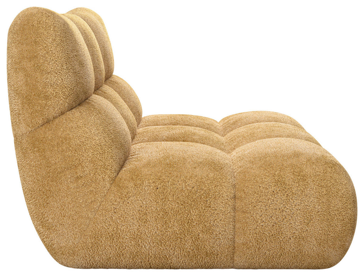 1,5-SITZER Chenille Goldfarben  - Goldfarben/Schwarz, MODERN, Holz/Textil (112/85/108cm) - Pure Home Lifestyle