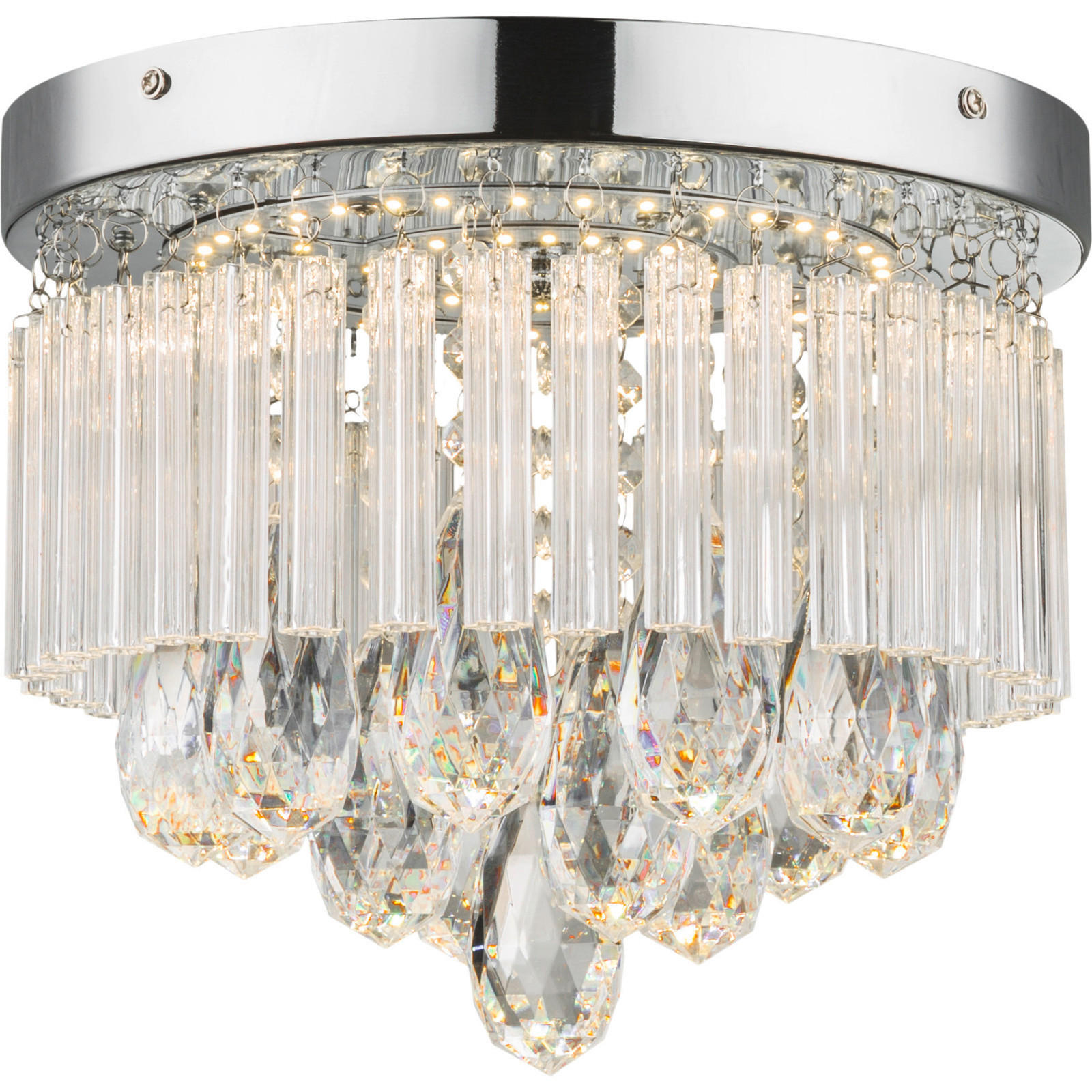 PLAFONIERĂ CU LED - culoare crom, Konventionell, plastic/metal (28/22cm)