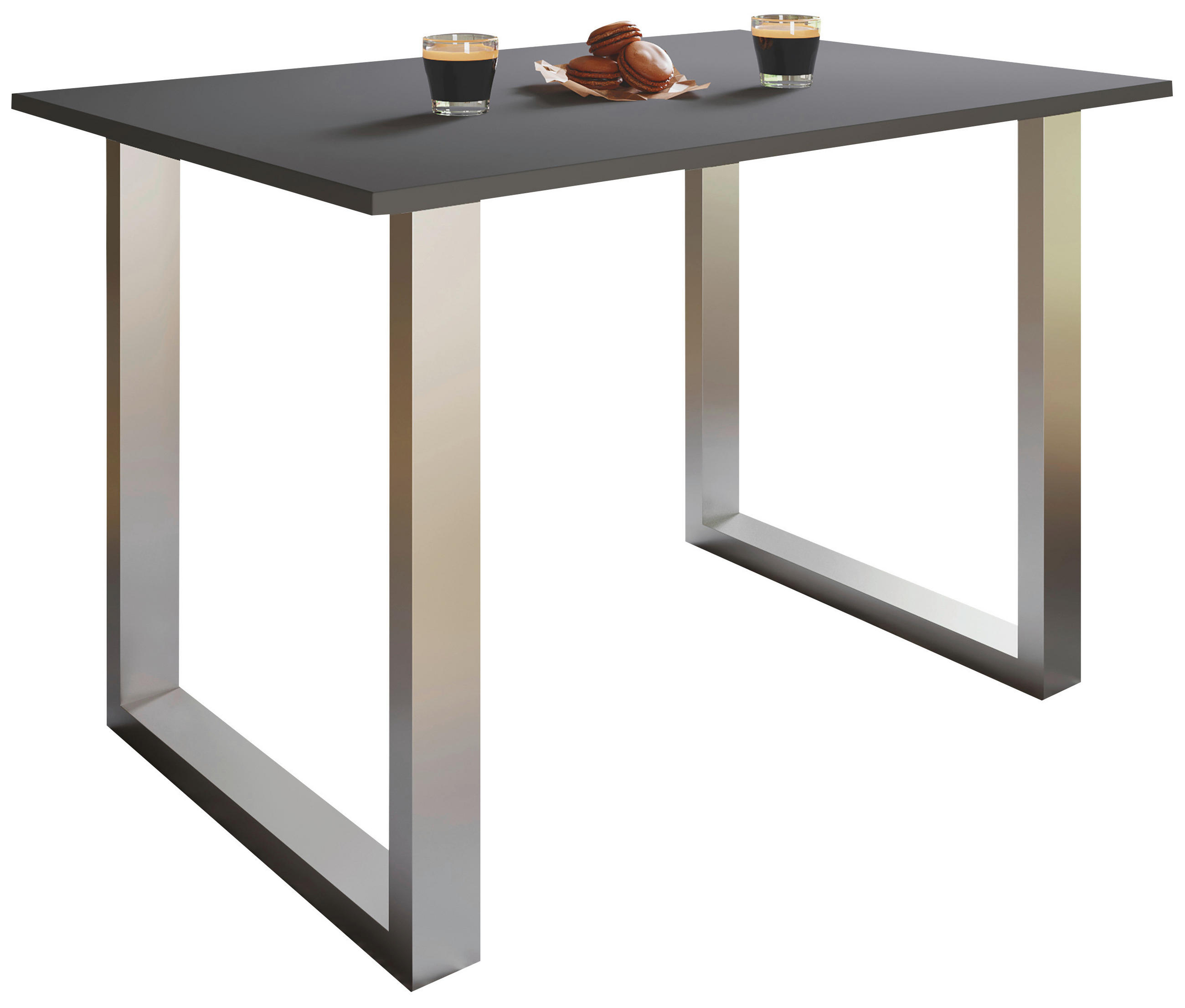 Masă din metal, material pe bază de lemn, 110/80/76 cm,