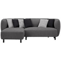 ECKSOFA in Chenille Grau  - Beige/Hellgrau, Design, Holz/Textil (148/236cm) - Lomoco