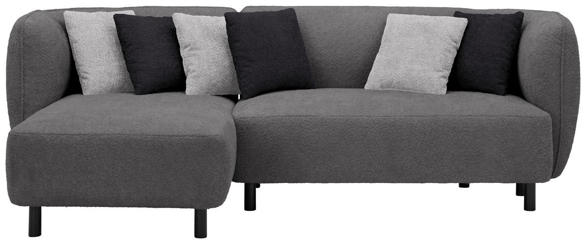 ECKSOFA in Chenille Grau  - Beige/Hellgrau, Design, Holz/Textil (148/236cm) - Lomoco