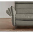 ECKSOFA in Echtleder Hellgrau  300/157 cm  - Hellgrau/Schwarz, Design, Leder/Metall (300/157cm) - Dieter Knoll