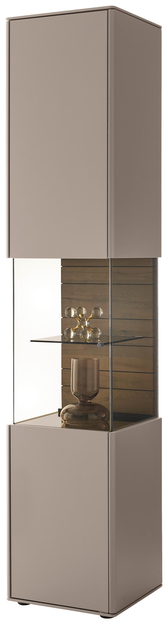 VITRINE Buchefarben, Sandfarben  43/206/43 cm  - Sandfarben/Buchefarben, Design, Glas/Holz (43/206/43cm) - Johann Jakob