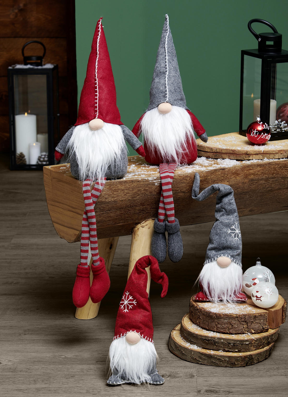 ŠKRIATOK - sivá/biela, Trend, textil/kameň (13/40/12cm) - X-Mas