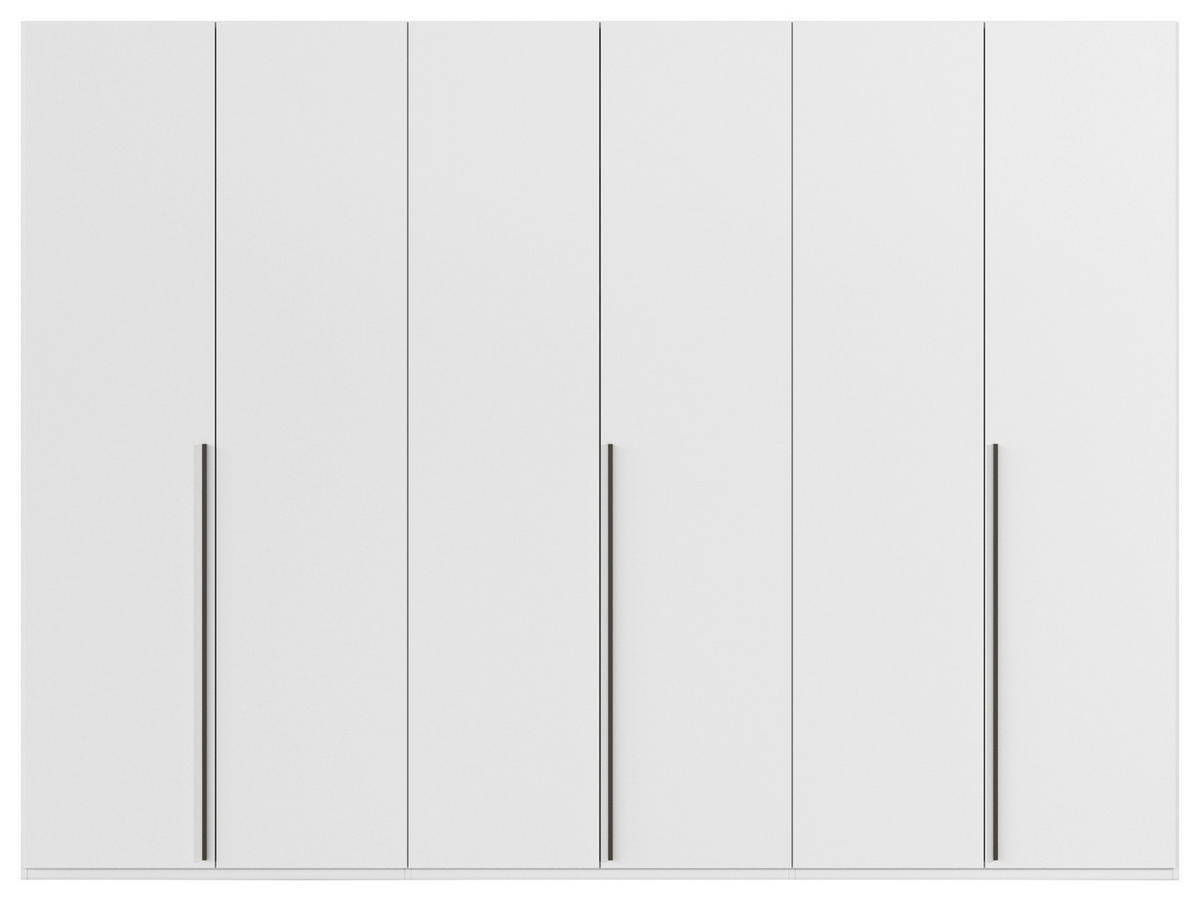 DREHTÜRENSCHRANK 301/223/60 cm 6-türig Weiß  - Graphitfarben/Weiß, Design, Holzwerkstoff/Metall (301/223/60cm) - home24