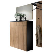 GARDEROBE 3-teilig  in 160/200/39 cm  - Eichefarben/Anthrazit, Design, Holzwerkstoff (160/200/39cm) - Moderano