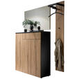 GARDEROBE 3-teilig  in 160/200/39 cm  - Eichefarben/Anthrazit, Design, Holzwerkstoff (160/200/39cm) - Moderano