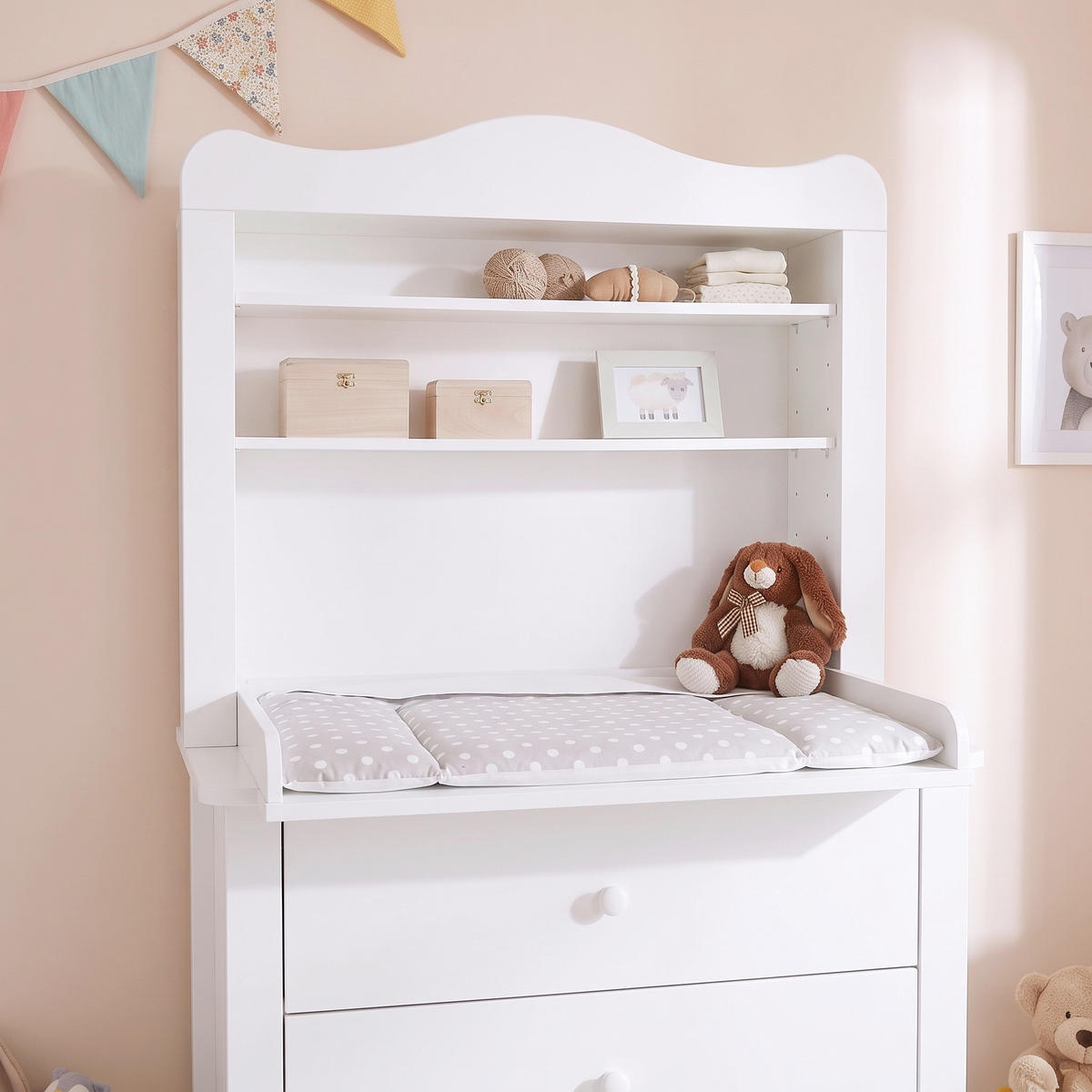 WICKELREGAL PINOLINO FLORENTINA 103/87/22 cm  - Weiß, Trend, Holzwerkstoff (103/87/22cm) - Pinolino