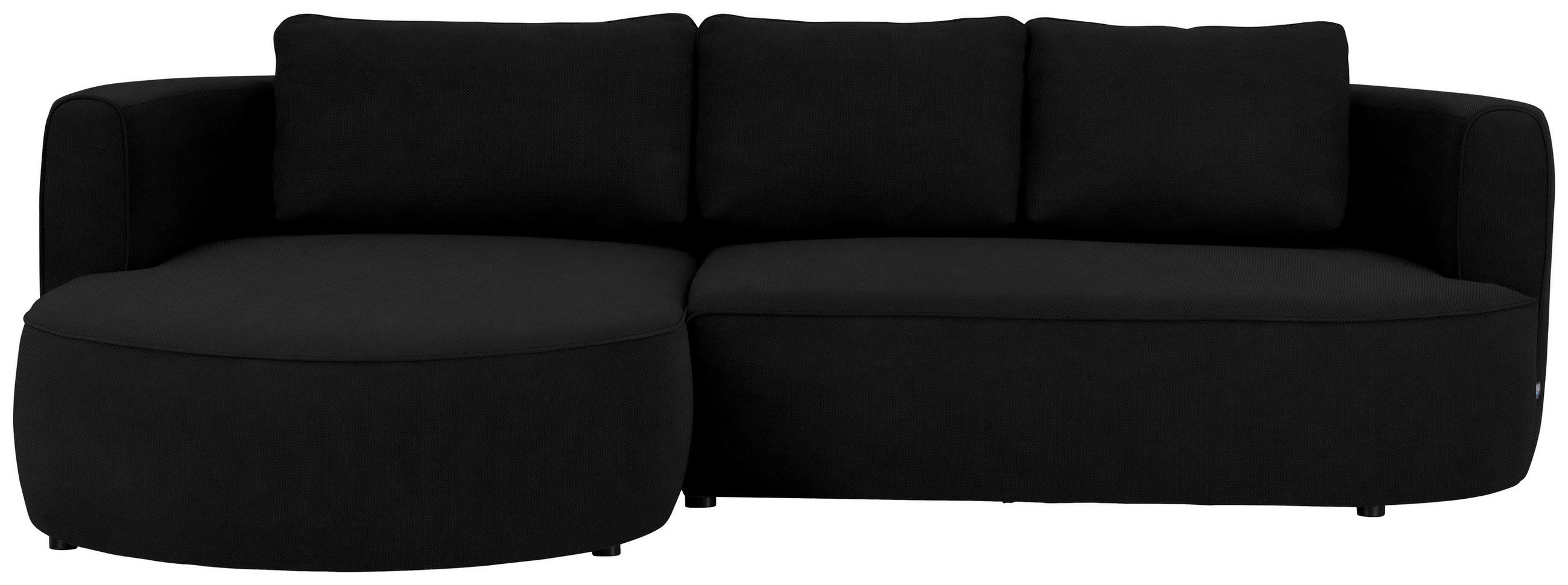 ECKSOFA in Webstoff Schwarz  - Schwarz/Grün, Design, Kunststoff/Textil (183/284cm) - Welnova