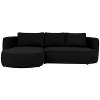 ECKSOFA in Webstoff Schwarz  - Schwarz/Grün, Design, Kunststoff/Textil (183/284cm) - Welnova