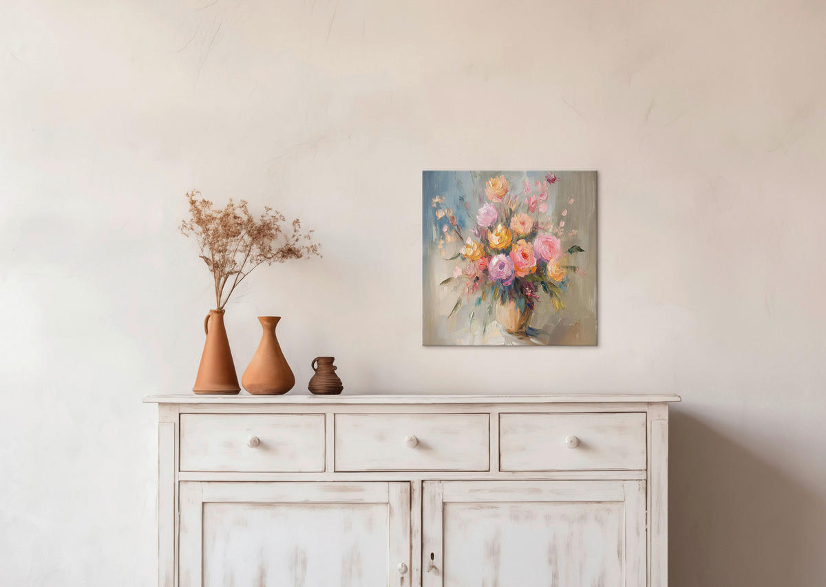 LEINWANDBILD Blumen 30/30 cm  - Multicolor, Basics, Holz/Papier (30/30cm)